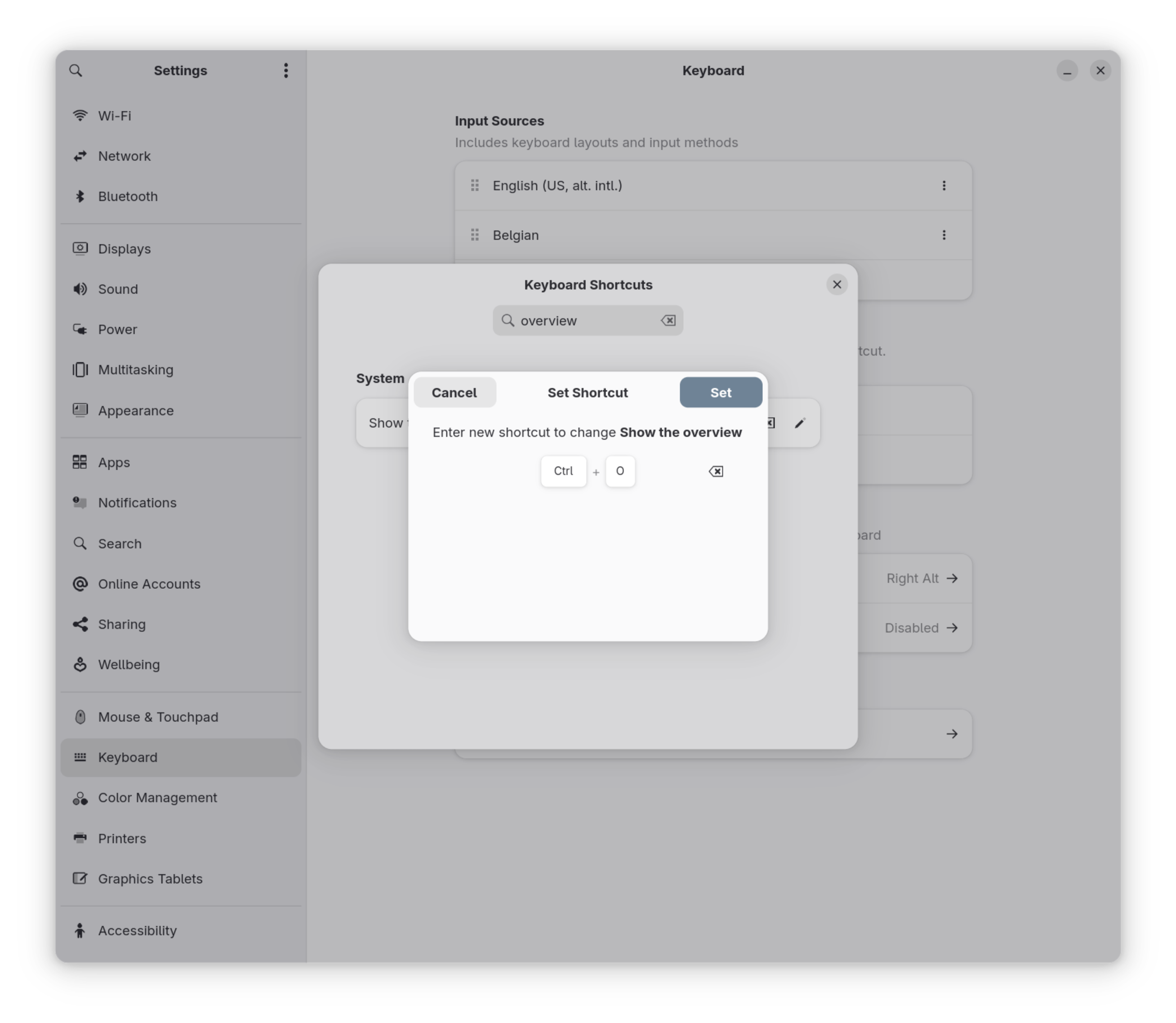 gnome keyboard shortcuts overview
